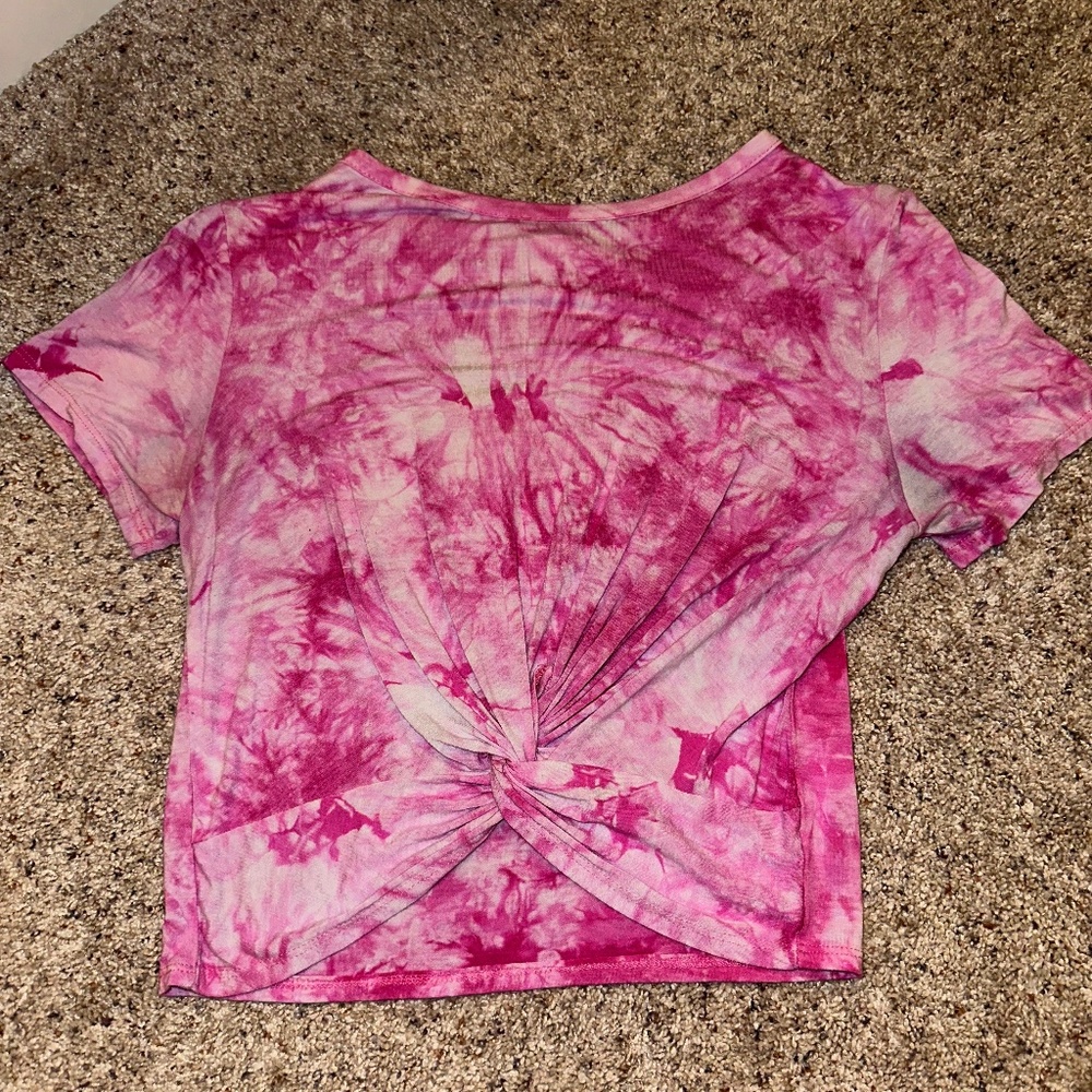 Pink tie dye crop top